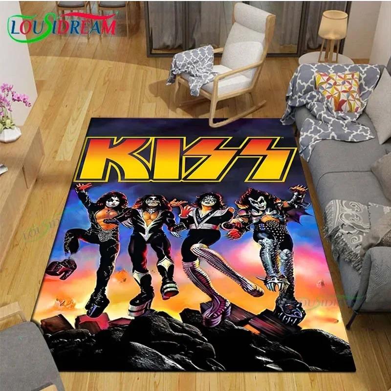 Известный Музыкальный Хэви-Металл Группы KK-Kiss Ковры с Принтом Гостиная Противоскользящий Ковер Детская Спальня Коврики Йога-Коврик Большой Ковер