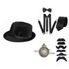Gatsby 1920s Men's Top Hat, Pocket Watch & Bow Tie Set