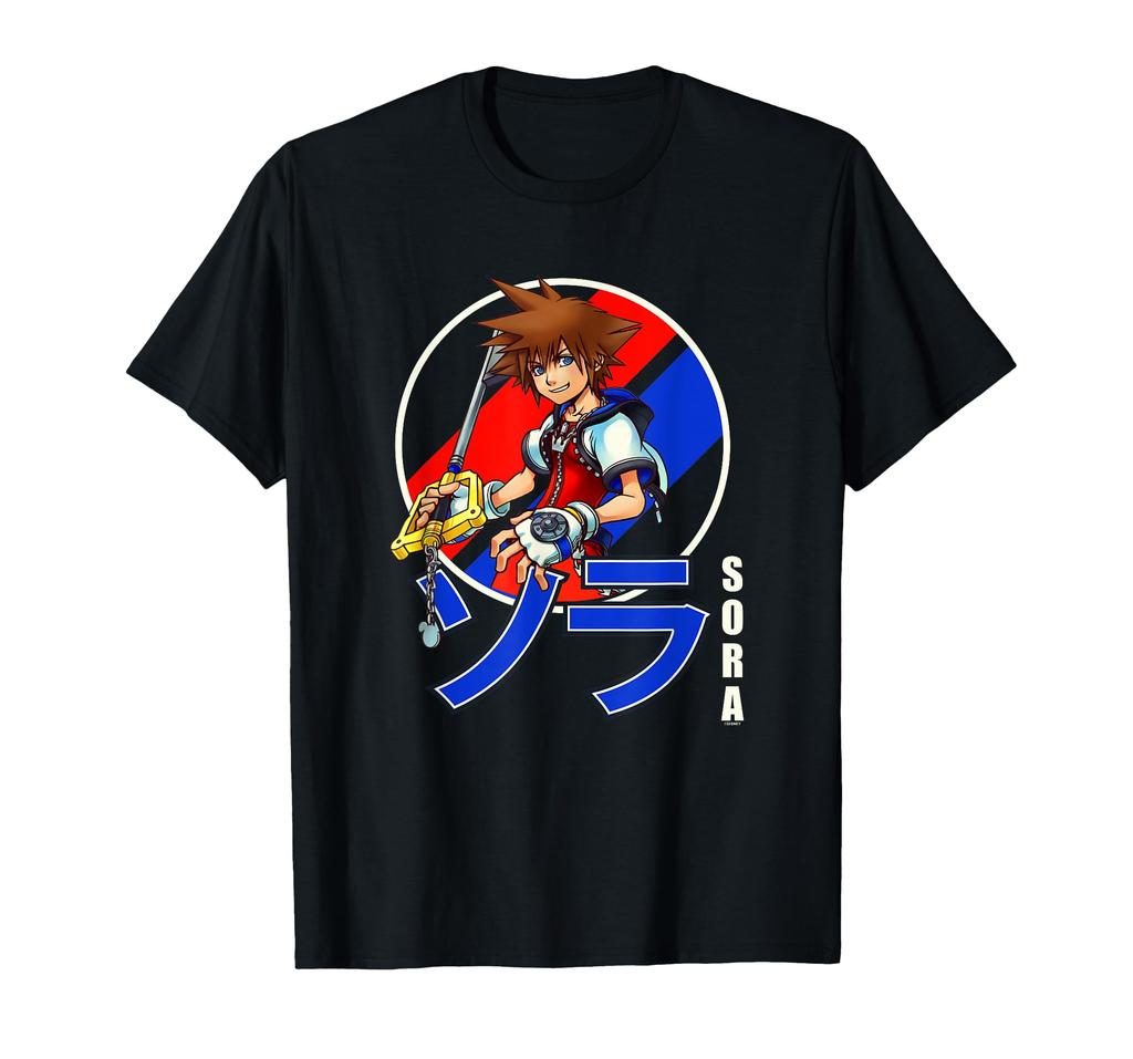 Kingdom Hearts Sora Blue and Red Kanji Portrait T-Shirt