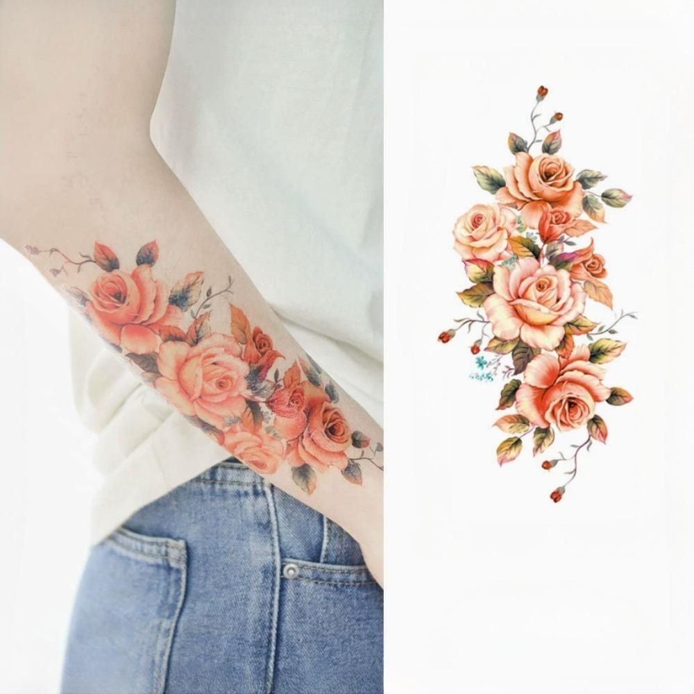 1Pc Butterfly Love Tattoo Sticker, Suitable For Women'S Beautiful And Fashionable Body Decoration With Colorful Designs