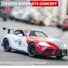 Масштаб 1/32 Toyota Supra GT4 Concept, литая под давлением модель автомобиля, игрушечный автомобиль с откатным механизмом, звуком и светом для детей, коллекция подарков для мальчиков и девочек