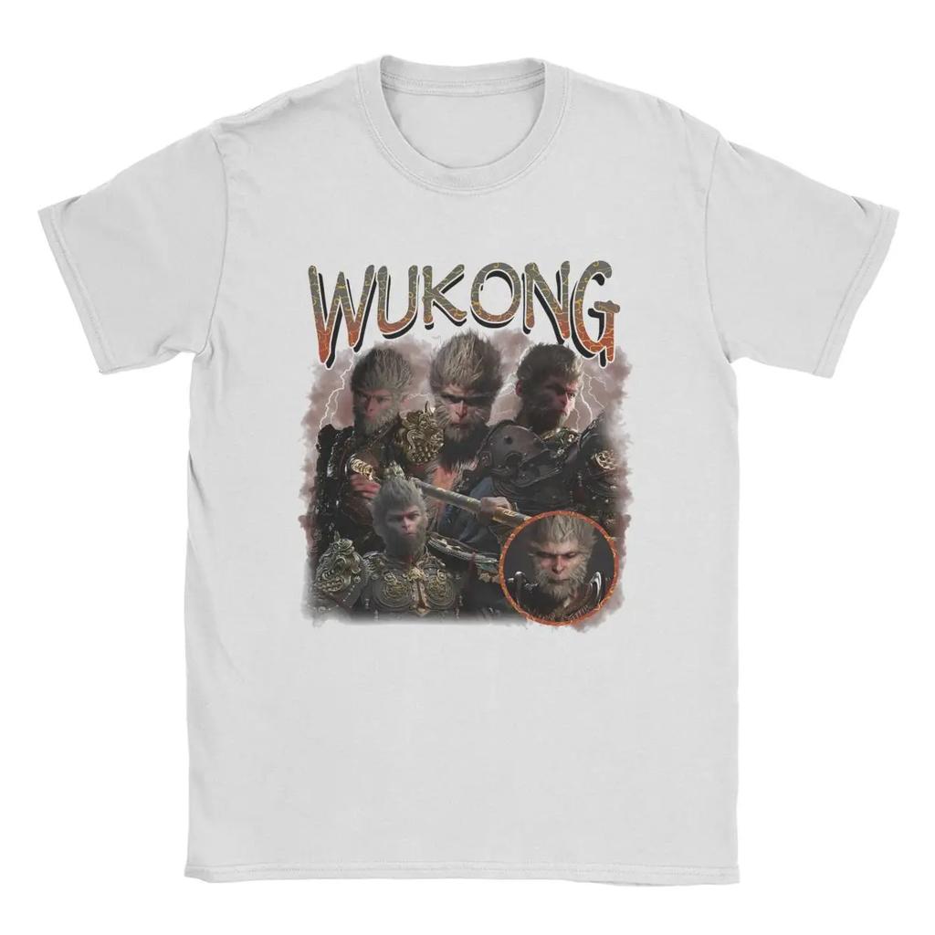 Удивительные футболки BLACK MYTH WUKONG SUN WUKONG THE MONKEY KING для мужчин и женщин из чистого хлопка, оригинальная одежда