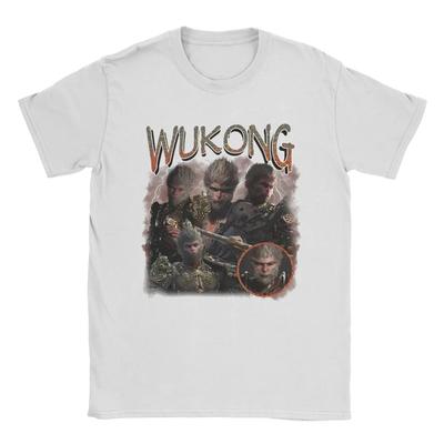 Удивительные футболки BLACK MYTH WUKONG SUN WUKONG THE MONKEY KING для мужчин и женщин из чистого хлопка, оригинальная одежда