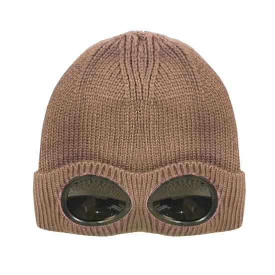 Вязаная шапка однотонная теплая вязаная шапка с декором в виде очков эластичная ветрозащитная зимняя шапка для улицы путешествий езды на велосипеде повседневная носка