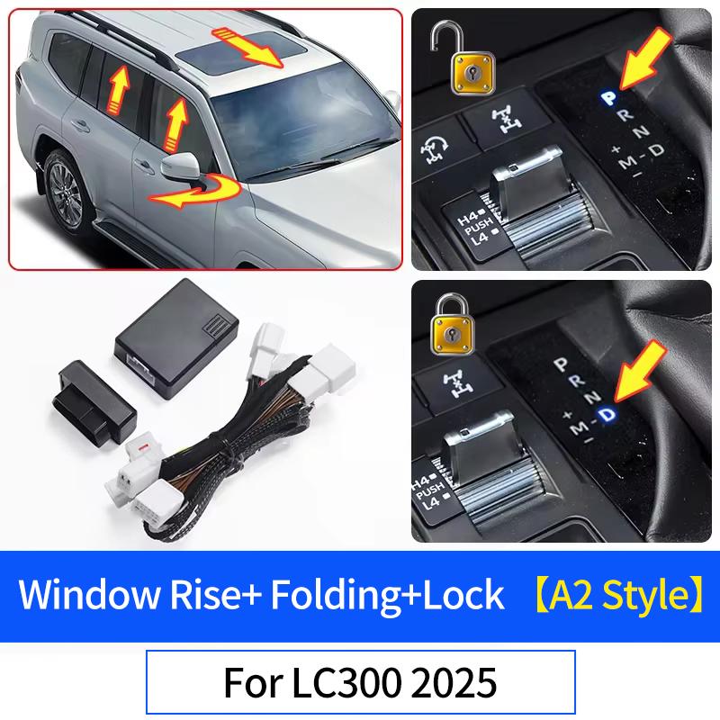 Auto Closed Window + Lock Door OBD Module +Folding For Toyota Land Cruiser 300 LC300 2021 2022 2023 2024 Interior Accessories