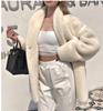Autumn and winter new products, super warm, soft, loose fur coat, medium and long coat, white imitation fur
