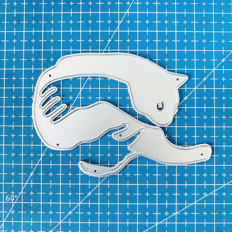 Мультяшный кот Металлические режущие штампы Трафарет для DIY Скрапбукинга Фотоальбома Тиснения Бумажных Открыток Поделок Высечки
