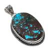 Tibetan Turquoise Gemstone 925 Sterling Silver Jewelry Pendant 2.29" L8K17