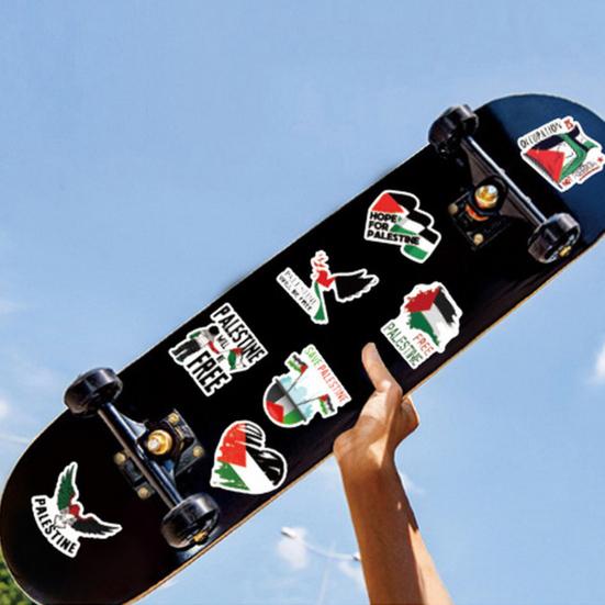 50Pcs Free Palestine Stickers Cool Waterproof Vinyl Decal for Adults Teens Kids Cartoon Graffiti Sticker for Water Bottle Bike