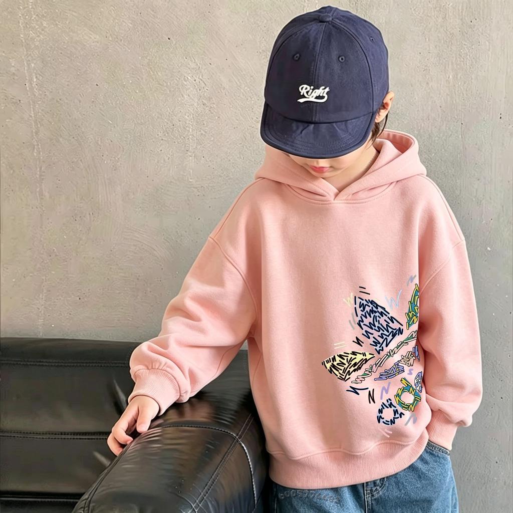 Children Clothing Teen Long Sleeve Hooded Tops Winter Christmas Sweatshirt Autumn Boys Girls Cartoon Santa Print Pullover