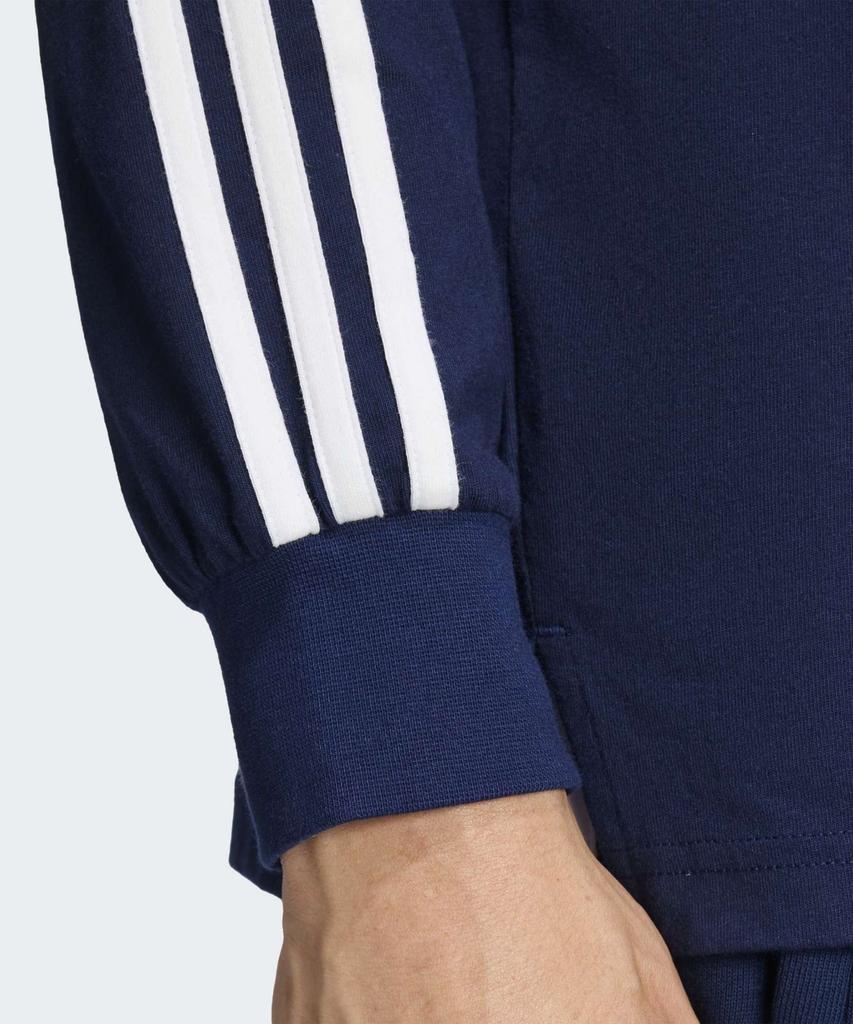 ADIDAS 3-Stripe Rugby Long Sleeve Polo - Night Indigo / Ke3574
