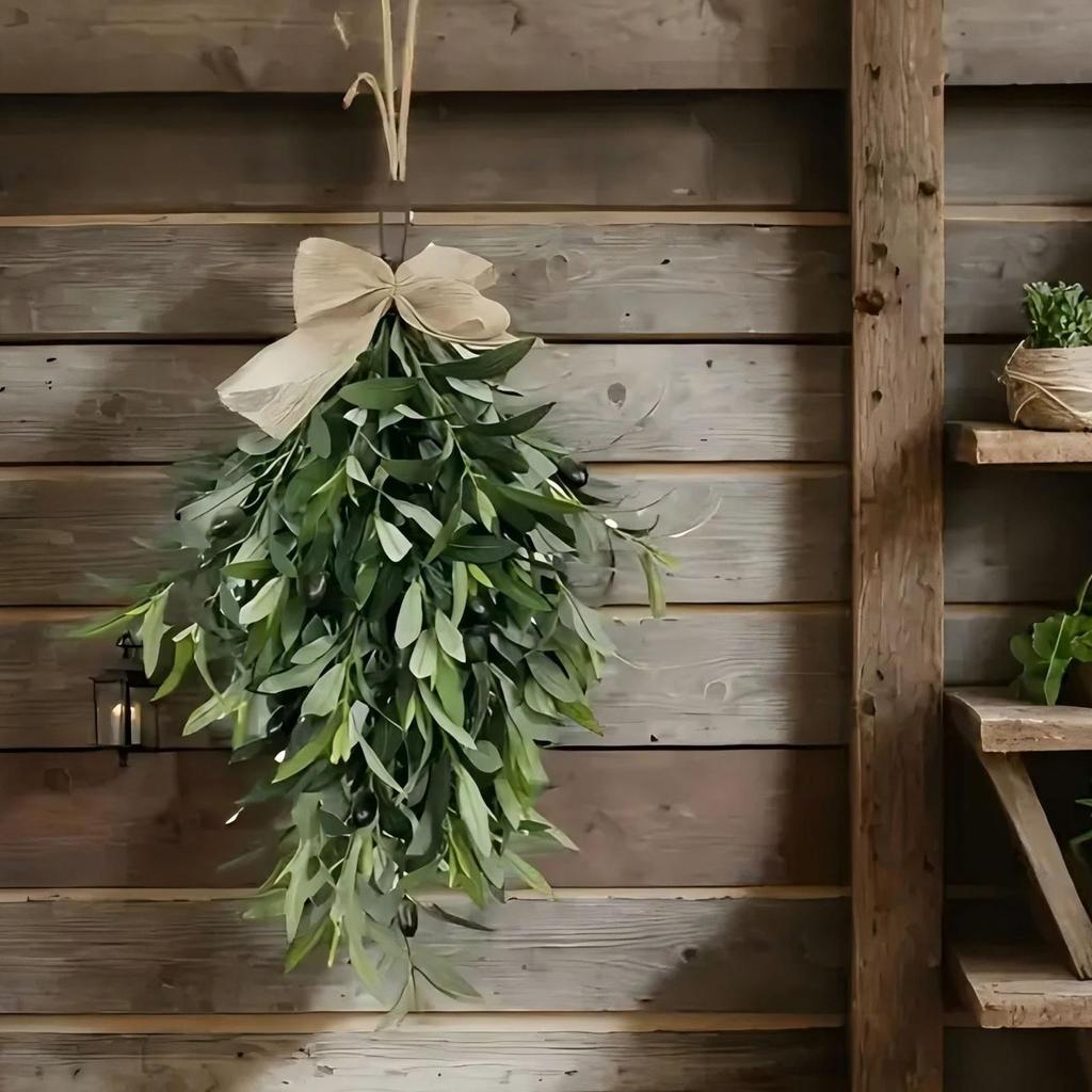 Искусственный оливковый венок Искусственные пластиковые растения папоротник лоза фестивальный венок Свадьба Дом сад Стена Сделай сам Арка Украшение