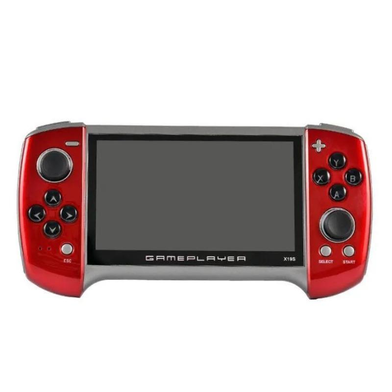 X19S 5,1-дюймовая / 4,3-дюймовая игровая консоль с большим экраном в стиле ретро для портативных игр с двумя ручками и аккумулятором, 10000 игр для игровых автоматов PSP