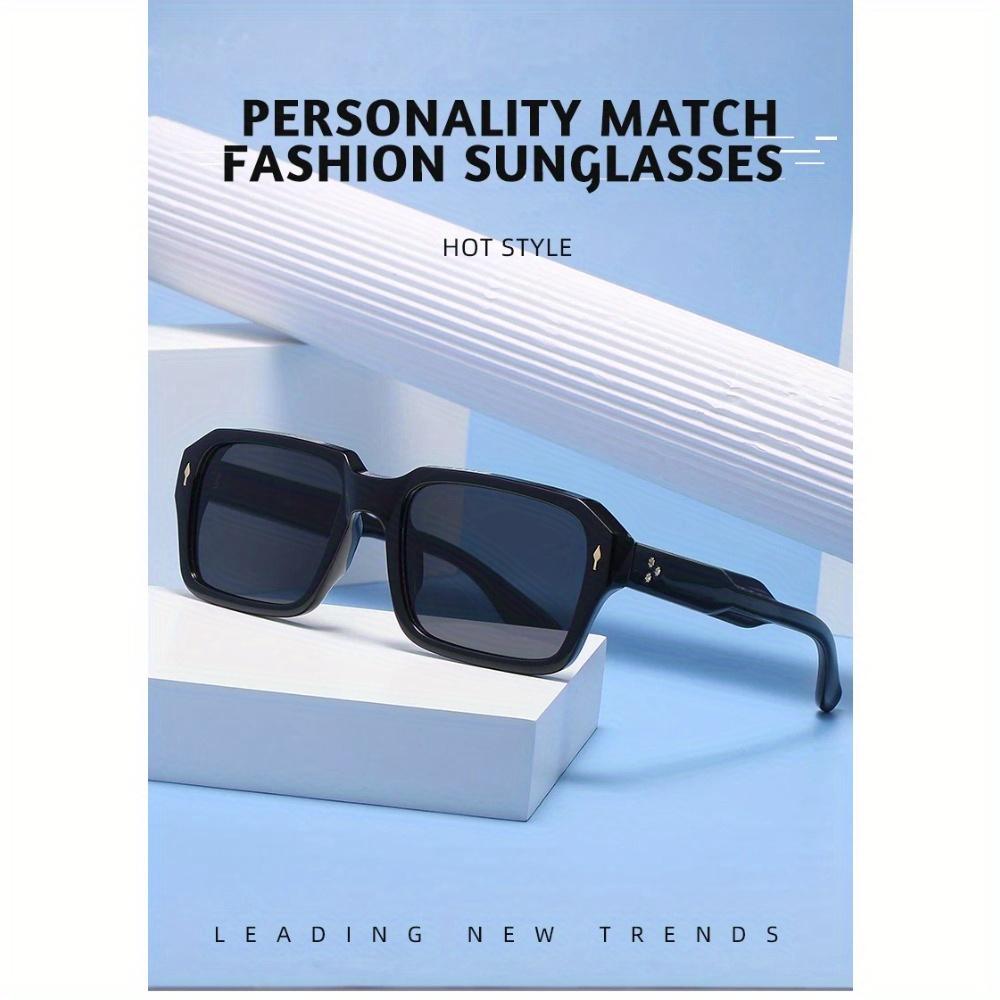 2024 Новые квадратные солнцезащитные очки персонализированные солнцезащитные чернила высокого качества мужские ретро черные классические заклепки модные очки