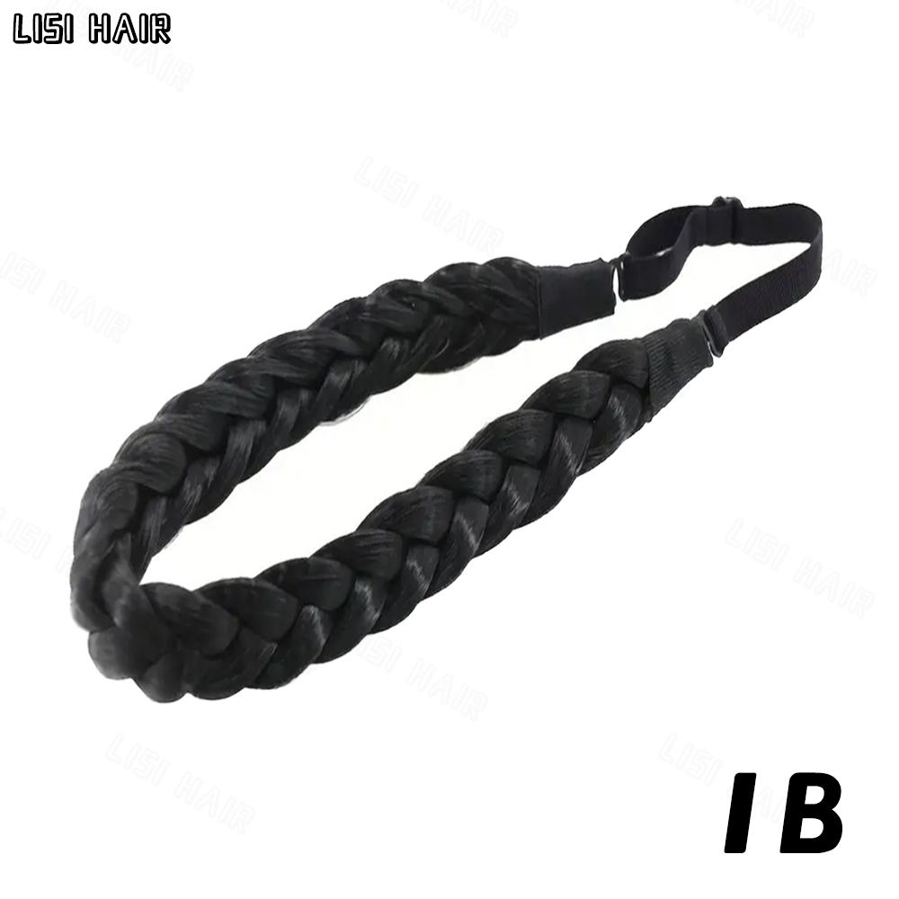 MISSQUEEN Synthetic 1pc Elastic Braided Hair Band Extensions Classic Wide Fluffy Braids Wig For Women