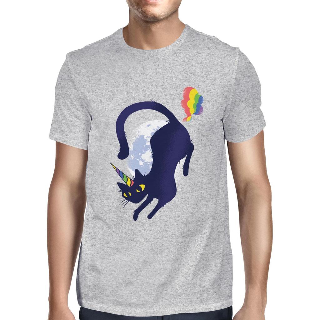 1Tee Mens Unicorn Cat T-Shirt