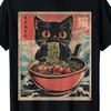Кошачий Рамен Женские Футболки с Коротким Рукавом Японские Смешные Графические Футболки Кавайная Кошка Аниме Подарки Футболка Женская Одежда Кавайная Одежда