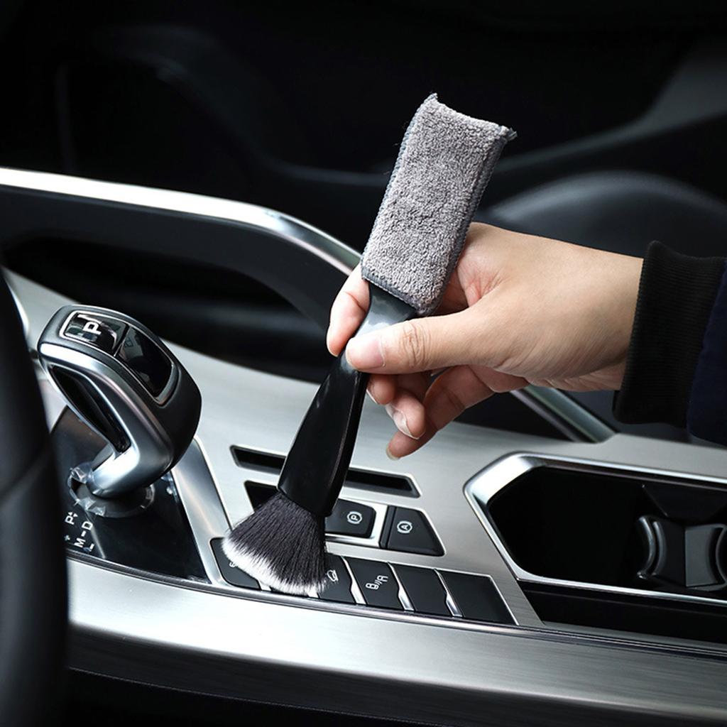 2 комплекта щеток с двойной головкой для чистки автомобиля 2 в 1 для мытья автомобиля для очистки салона автомобиля, вентиляционных отверстий, панели приборов, экрана