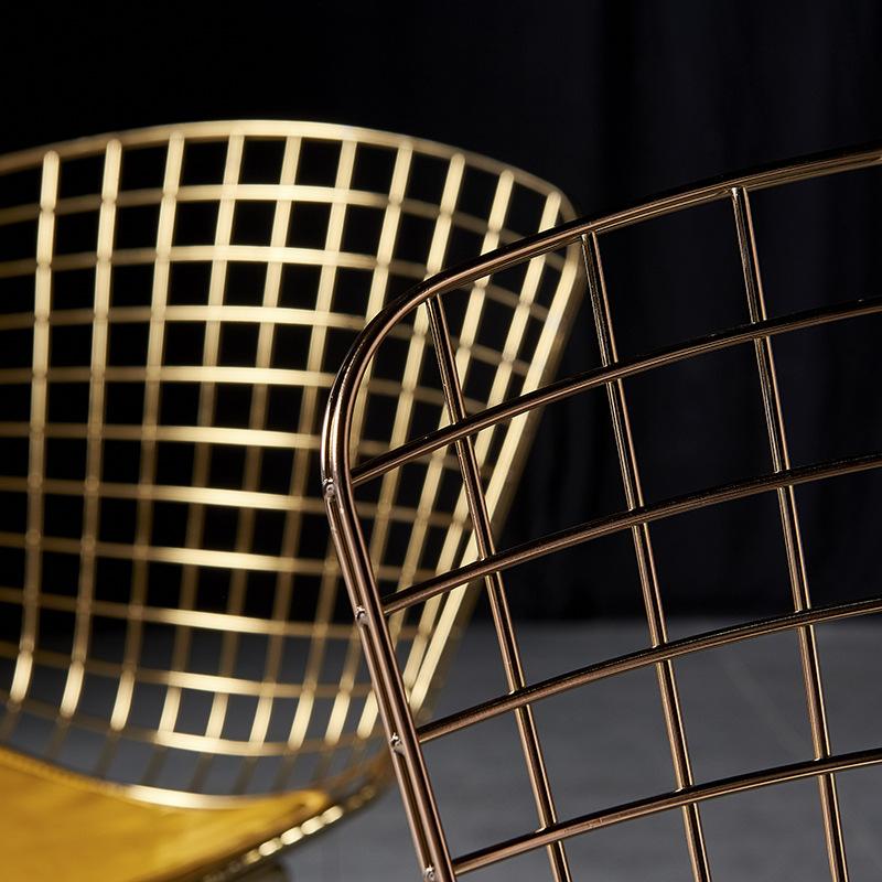 Nordic Net Red Chair Backrest Simple Makeup Computer Desk Chair Hollow Barbed Wire Ins Iron Art Home Dining Chair