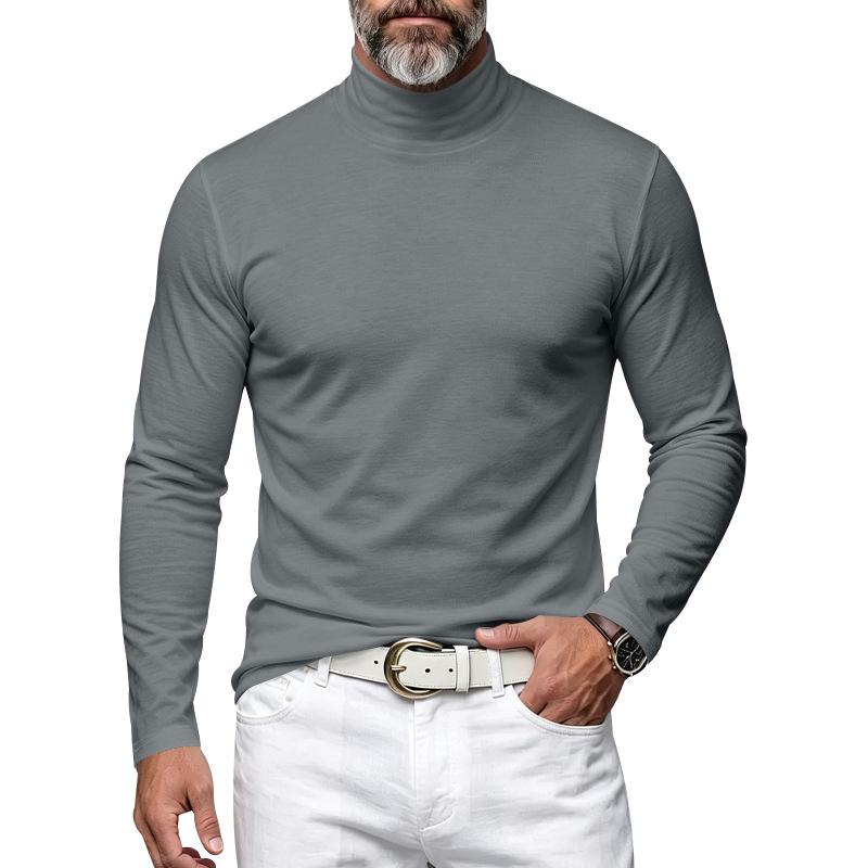 Men S Autumn Winter Slim Fit Half Mock Neck Long Sleeve T Shirt