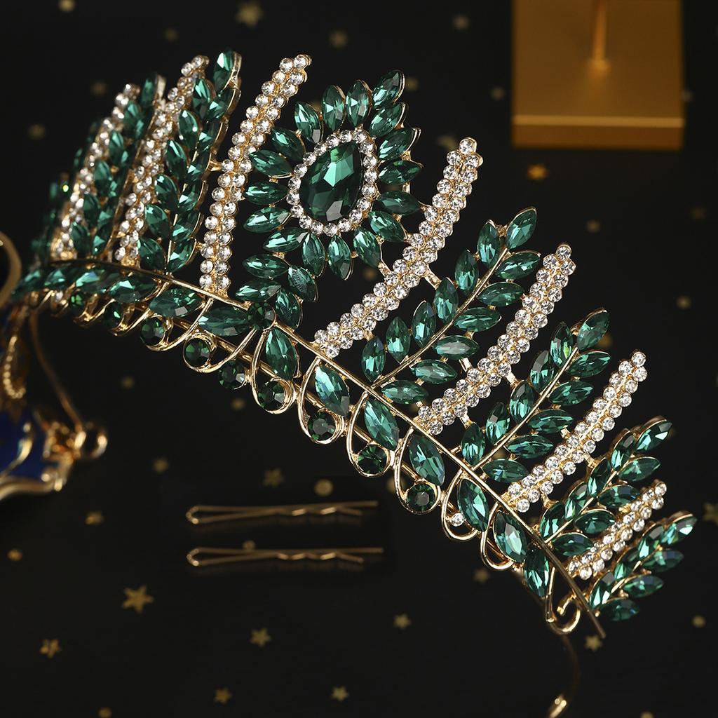 DIEZI Luxury Vintage 3 Colors Crystal Tiara Crown For Women Girls Party Queen Rhinestone Crown Christmas Hair Dress Accessories