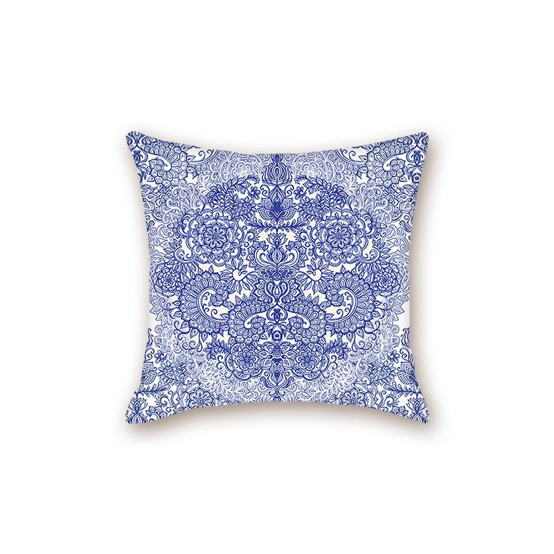 2025 Modern Blue & White Porcelain Series Backrest Pillow Cover for Sofa & Bed