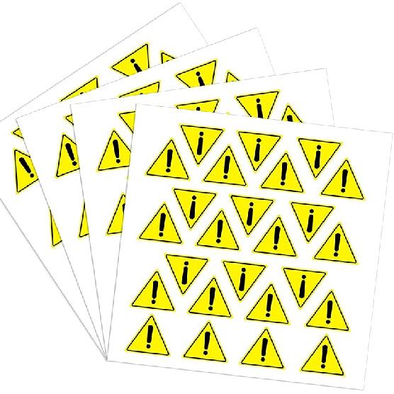 dealzEpic - Yellow Triangle Exclamation Mark Sign Stickers | Self-Adhesive Peel and Stick Vinyl Label - 4cm (1.57 inches)