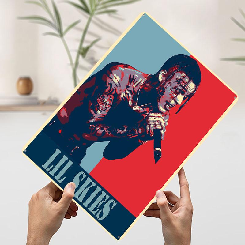 Lil Skies Music Metal Poster Custom Wall Art Retro Vintage Tinplate Signs for Man Cave Apartment Decoration Room House Decor
