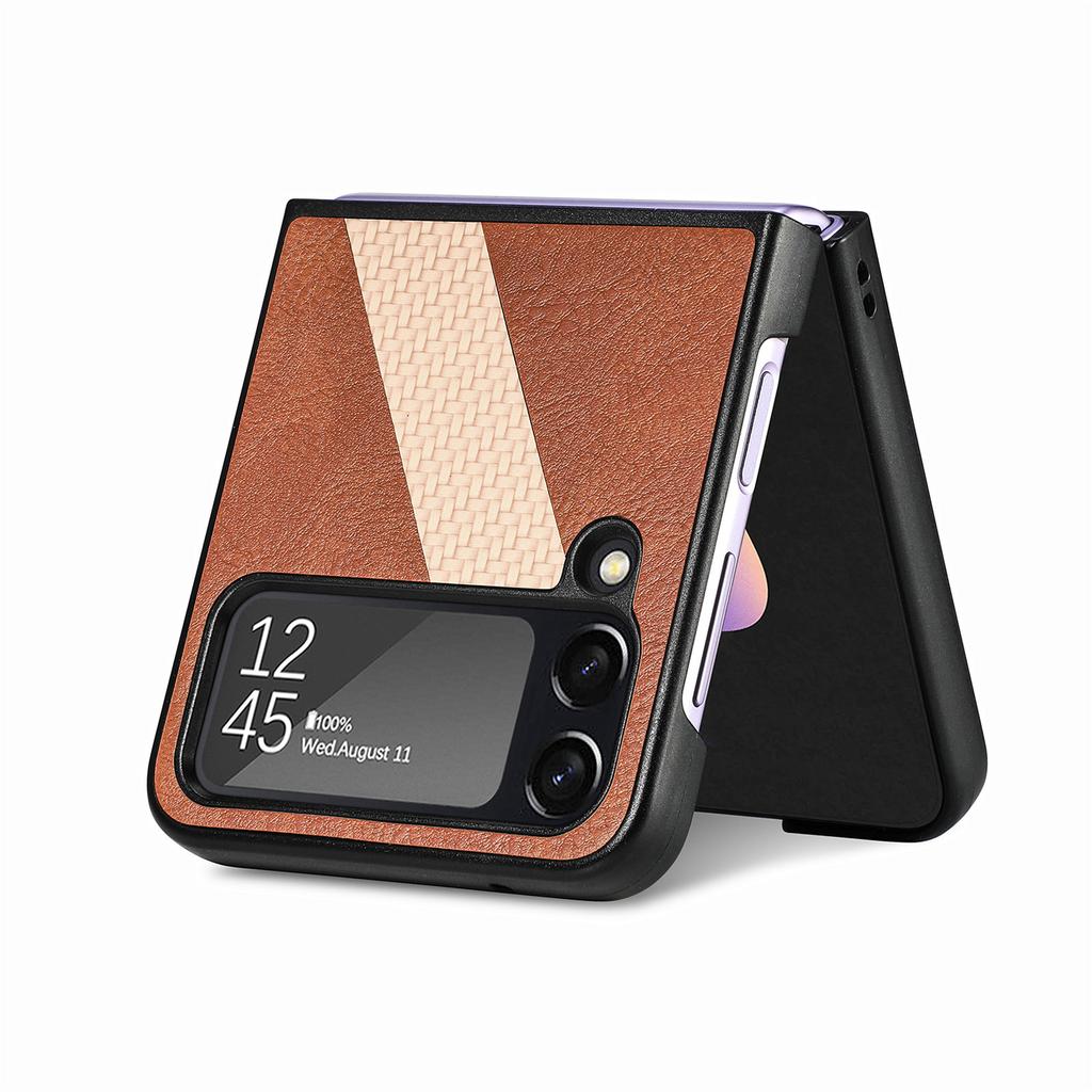 Складной кожаный чехол для телефона с защитой от падения для Samsung Galaxy Z Flip4 5g Flip 4 Zflip4 антидетонационный тонкий гибридный цветной чехол