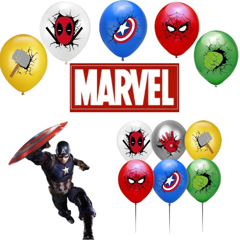 Воздушные шары для вечеринки в стиле супергероев 12 дюймов Капитан Америка Человек-паук Халк Латексные шары