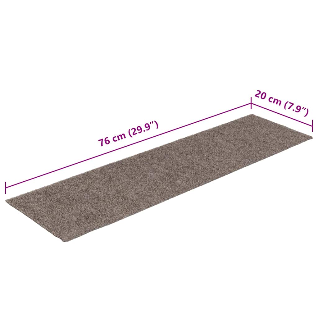 Self Adhesive Stair Treads 30 pcs 76 x 20 cm Beige Rectangular