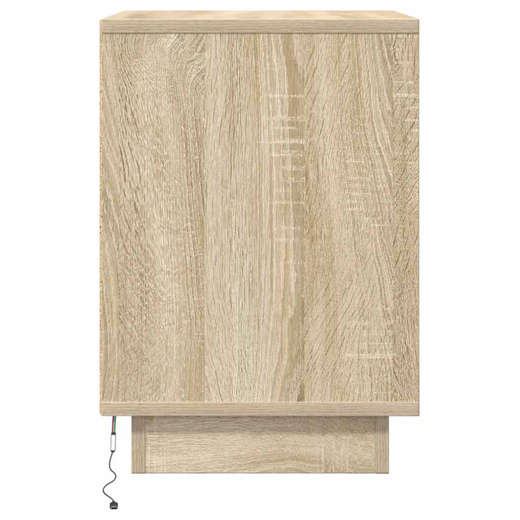 Nightstands with LED Lights 2 Pcs. Sonoma Oak 38x34x50 cm