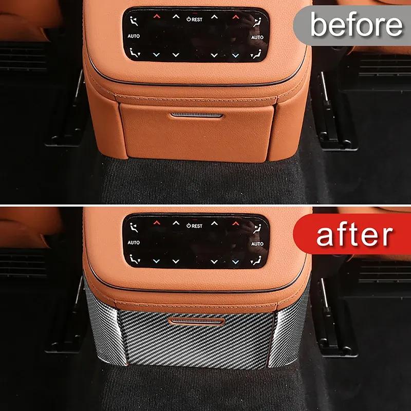For Mercedes Benz S Class W223 -2024 Car Rear Air Outlet Panel Protection Cover Carbon Texture Stickers Interior Accessories