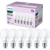 Pack de 6 ampoules LED - PHILIPS - E27 - 60W - Blanc chaud