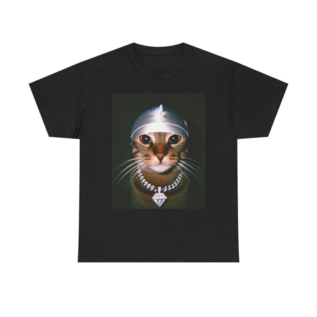 Thug Cat Funny Graphic T Shirt Unisex Heavy Cotton Tee