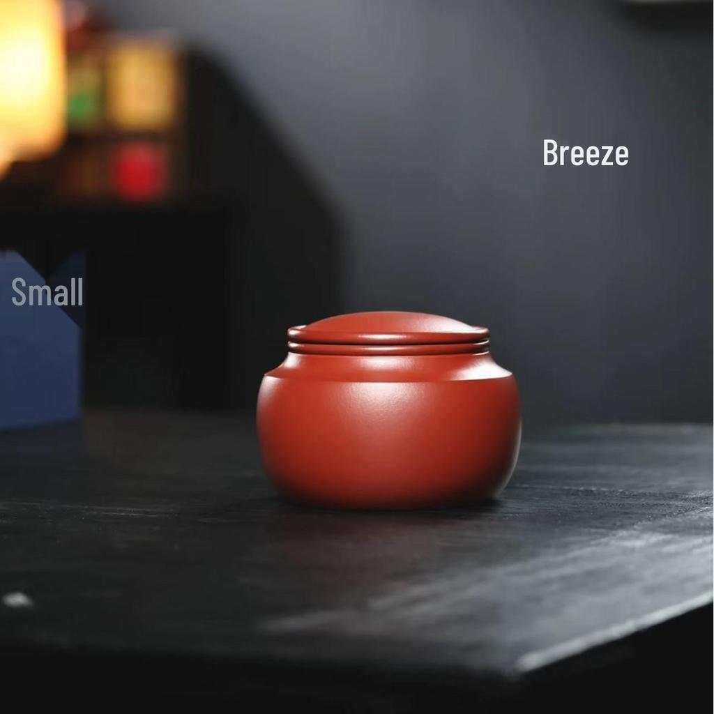 100g Zhu Ni Zisha Mini Tea Canister - Solid Color, Chinese Style Boutique Tea Storage.