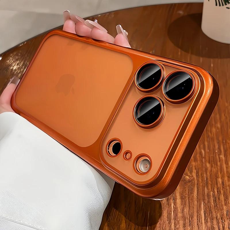 Роскошный Матовый Электроplated Чехол Для Телефона Для iPhone 17 13 14 15 16 17 Pro Max Plus Air PC Жесткий Прозрачный Бампер Чехлы Обложка