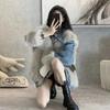 Женская модная куртка из денима с имитацией лисьего меха, новая осенне-зимняя, дизайнерская, текстурная, нишевая, хлопковая, утолщенная