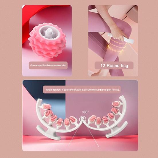 Массажный ролик для ног против целлюлита, лимфодренажный массаж, глубокий массаж тканей бедер, рук, спины и плеч, расслабляющий массаж мышц, с 12 роликами.