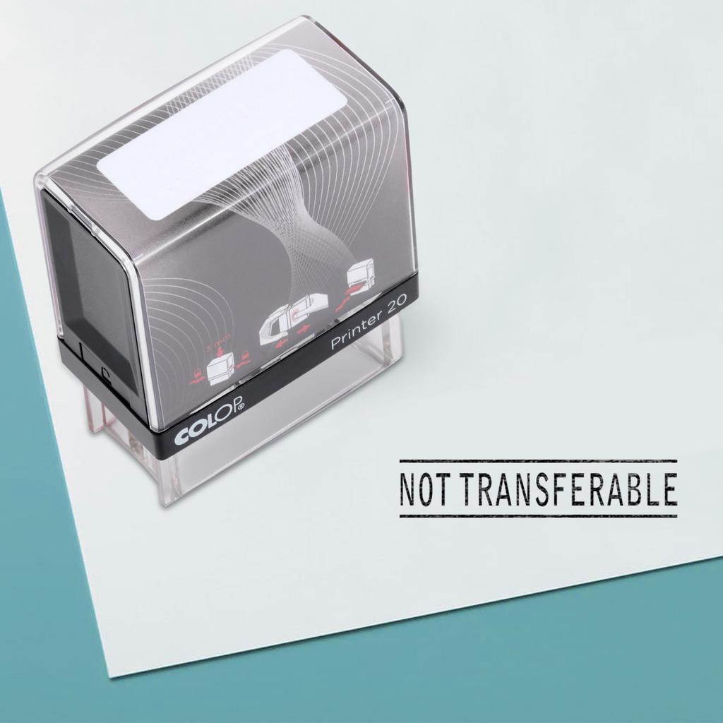 NOT TRANSFERABLE Self Inking Rubber Stamp Custom Colop Office Stationary P20 Mini Stamper