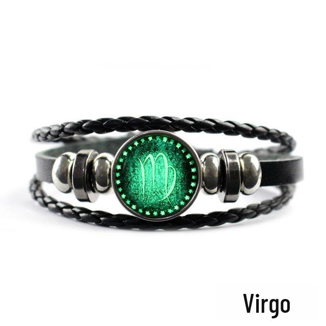 Кожаные браслеты со знаком зодиака - европейские и американские многослойные парные браслеты своими руками