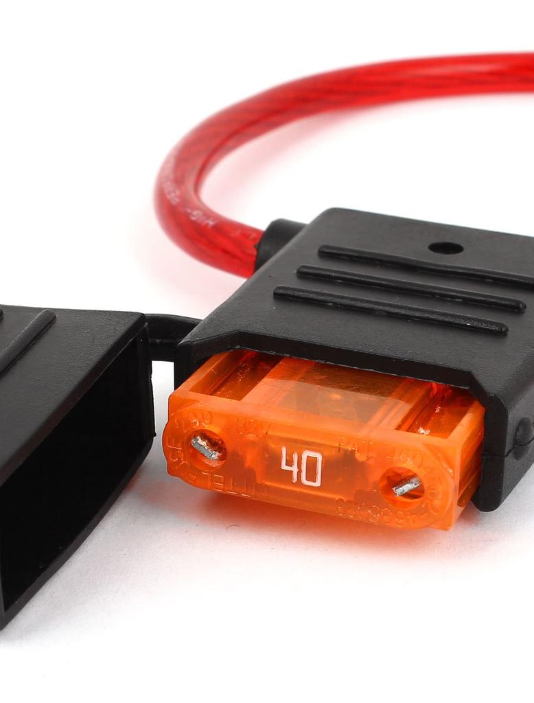 uxcell Fuse Holder, Fuse Box, Fuse Cap, Fuse for Cars, 40A, Waterproof, , Black, Pack of 2