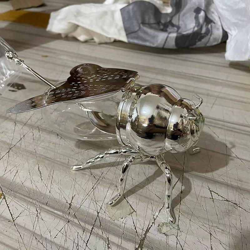 Роскошный горшок для пчелиного меда, банка для хранения меда, декоративный орнамент, банка для пчел, прозрачная банка для приправ, кухонная банка для специй с ложкой