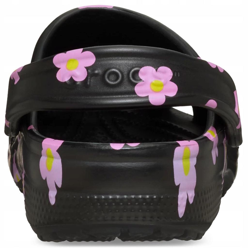 Crocs Classic Flower Clog Women 212677 Black 38-39 EU Comfort Lightweight Non-Slip Shoes