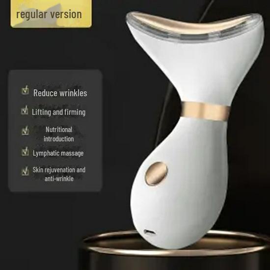 Устройство для микротоковой терапии лица и шеи EMS: Устраняет морщины на шее и носогубных складках, вибрирует для массажа, подтягивает и укрепляет кожу, борется с морщинами.