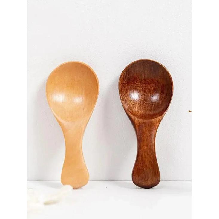 4/2/1pcs Mini Wooden Spoons Kitchen Spice Condiment Spoon Coffee Sugar Teaspoons Kids Short Handle Wood Scoops Home Tableware4