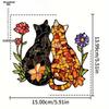 Цветная подвеска на окно "Кошка и цветок", Ловец солнца на окно "Кошка и цветок", Декор для дома и сада (в помещении и на улице), Подходит для свадьбы