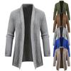 Spring and Autumn Men's Cardigan Sweater Long Sleeved Plus Size Cardigan Jacket Mid Long Trendy Knitwear Outerwear Casual Men's Clothing