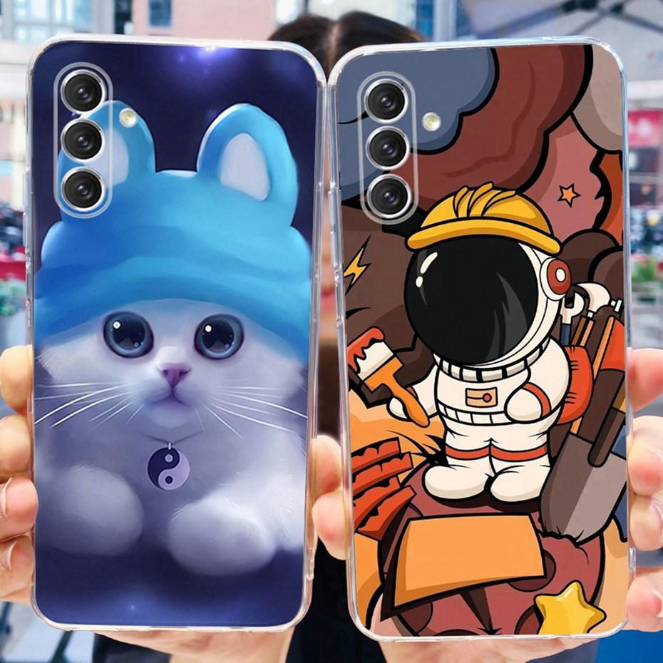 Для Samsung Galaxy A14 Чехол для телефона с рисунком «Милый Цветочный Кот» Для SamsungA14 A 14 4G 5G SM-A145F A146B Мягкий Силиконовый TPU Задняя Крышка
