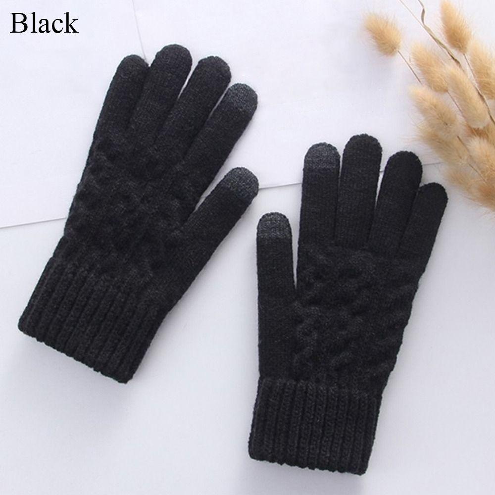 Windproof Cycling Driving Gloves Touch Screen All Finger Gloves Daily Short Mittens Winter